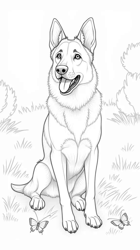 realistic german shepherd coloring pages